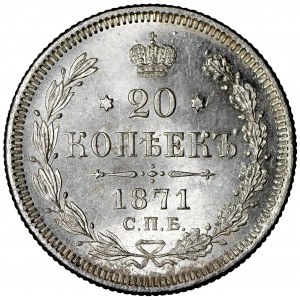 Russia, Alexander II, 20 kopecks 1871