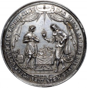 Niemcy, Medal zaręczynowy Johann Christoph Reteke Hamburg XVII/XVIII wiek