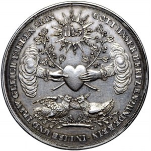 Niemcy, Medal zaręczynowy Johann Christoph Reteke Hamburg XVII/XVIII wiek
