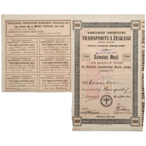 II RP, Warszawskie Towarzystwo Transportu i Żeglugi, 1 Emisja 10 akcji na 2500 marek 1921