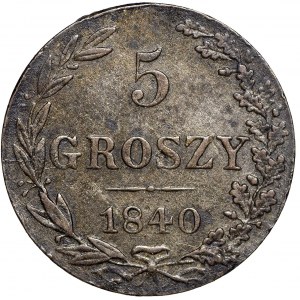 Królestwo Polskie, 5 groszy 1840 - 8 szerokie
