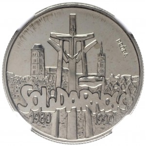 III RP, Próba nikiel 10 000 złotych 1990 Solidarność - NGC MS68