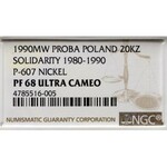 III RP, Próba nikiel 20 000 złotych 1990 Solidarność - NGC PF68 Ultra Caemo