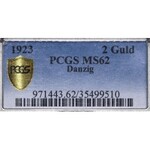 Wolne Miasto Gdańsk, 2 guldeny 1923 Koga - PCGS MS62