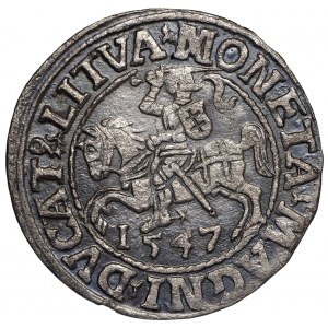Zygmunt II August, Półgrosz 1547 Wilno - przebitki nieopisany DVCT/AT L/9