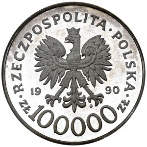 III RP, 100 000 złotych 1990 - Typ B