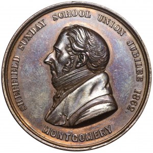 England, Sheffield Sunday School Union Jubilee 1862 Medal