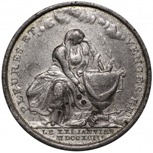Francja/Anglia, Medal na śmierć Ludwika XVI 1793 Mainwaring - rzadki