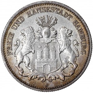 Germany, Hamburg, 2 mark 1911 J