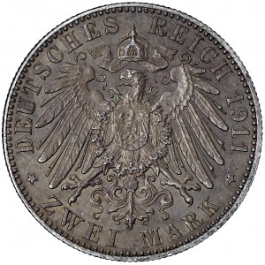 Niemcy, Hamburg, 2 marki 1911 J - ładne