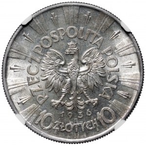 II RP, 10 złotych 1936 Piłsudski - NGC AU58