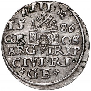 Stefan Batory, Trojak 1586 Ryga - nieopisany D:G
