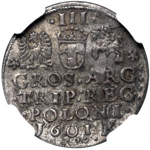 Zygmunt III Waza, Trojak 1601 Kraków - głowa w lewo