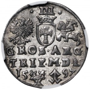 Zygmunt III Waza, Trojak 1597 Wilno - piękny