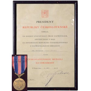 Czechoslovakia, Za chrabrost with diplom for Pole
