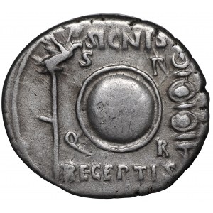 Rzym, Oktawian August, Denar - signis receptis