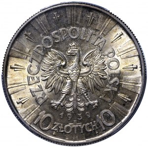 II RP, 10 złotych 1939 Piłsudski - PCGS MS63