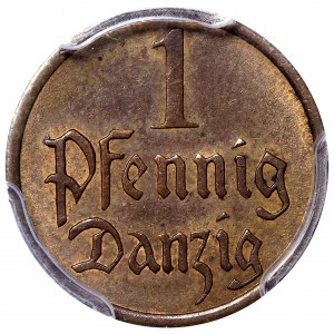 Wolne Miasto Gdańsk, 1 fenig 1937 - PCGS AU55