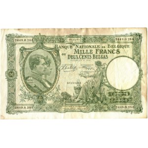 Belgia, 1000 franków/200 belgas 1943