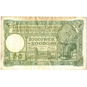 Belgia, 1000 franków/200 belgas 1943