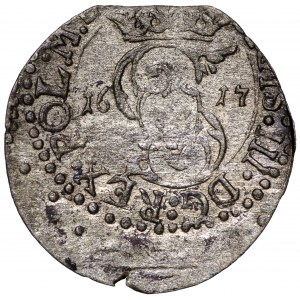 Zygmunt III Waza, Szeląg 1617 Wilno - wygięte tarcze rzadkość