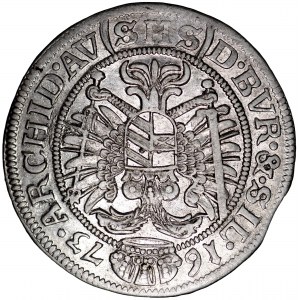 Śląsk pod panowaniem Habsburgów, Leopold I, 6 krajcarów 1673 Wrocław - odwrotka