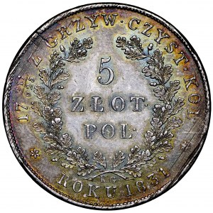 Powstanie Listopadowe, 5 złotych 1831 - piękne
