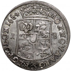 Jan III Sobieski, Ort 1684 Bydgoszcz - inicjały blisko krzyża
