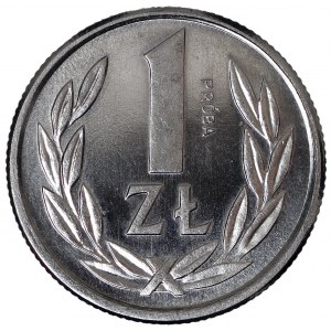 PRL, 1 złoty 1989 PRÓBA Nikiel