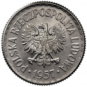 PRL, 1 złoty 1957 PRÓBA Nikiel