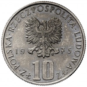 PRL, 10 złotych 1975 Prus PRÓBA Nikiel