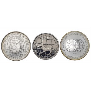 PRL, zestaw monet okolicznościowych Meksyk '86 200,500,1.000 złotych