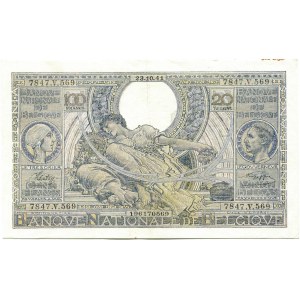 Belgium, 100 francs/20 belgas 1941