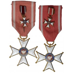 PRL, Zestaw Krzyż oficerski Orderu Odrodzenia Polski z miniaturami (2sztuki)