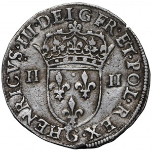 France, Henri III, 1/4 ecu 1587 G Poitiers
