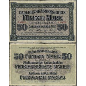 Pologne, 50 marks, 4.04.1918, Kaunas