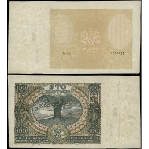 Poland, unfinished printing of 100 zloty banknote, issued 9.11.1934