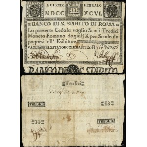 Církevní stát, 13 scudi, 29.02.1796