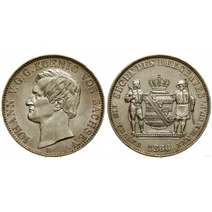 Allemagne, thaler minier (Ausbeutetaler), 1866 B, Dresden