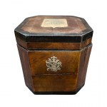 Wooden casket / case with the monogram and coat of arms of the Lubicz family (?)