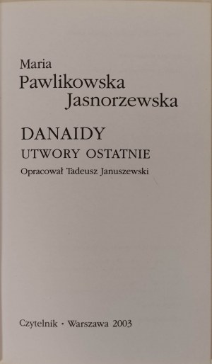PAWLIKOWSKA-JASNORZEWSKA Maria - DANAIDY Issue 1