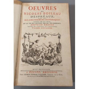 BOILEAU-DESPREAUX Nicolas - OEUVRES Drezno 1767