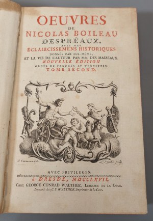 BOILEAU-DESPREAUX Nicolas - OEUVRES Dresden 1767