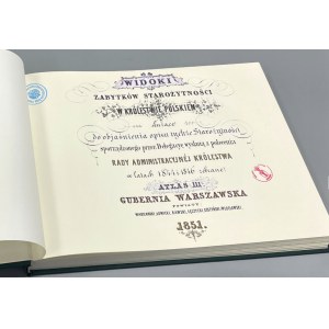 Stronczyńskiego Opisy i widoki zabytków w Królestwie Polskim (1844-1855) ATLAS Gubernia Warszawska Kazimierz Stronczyński REPRINT