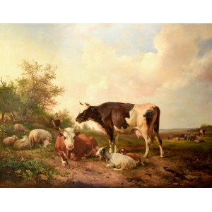 Julius Jacobus VAN DE SANDE BAKHUYZEN (1835-1925), Cows.