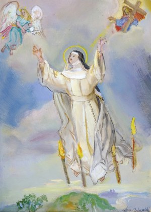 Kasper POCHWALSKI (1899-1971), Św. Teresa - projekt obrazu ołtarzowego, 1958