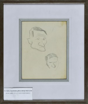 Stanisław KAMOCKI (1875-1944), Szkice karykatury głowy starego mężczyzny