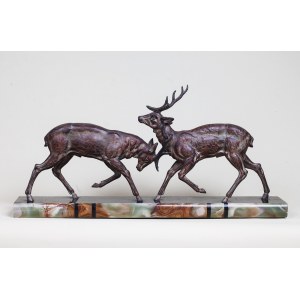 Roland COHEN, France, 19th/20th century, Duel of the Deer, ca. 1930.