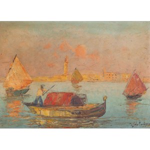 Ludwik JABŁOŃSKI, Boats on the Venetian Lagoon