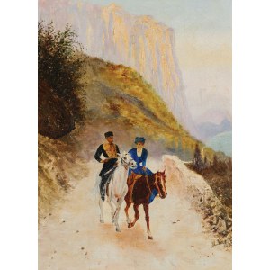 N. GAJEWSKI, KONNA PARA W GÓRACH KAUKAZU, 1905